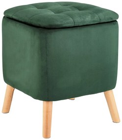 Taburet verde cu tapițerie din catifea – Wenko