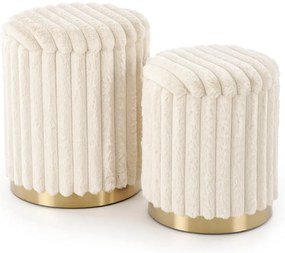 Set 2 tabureti Fido crem/auriu