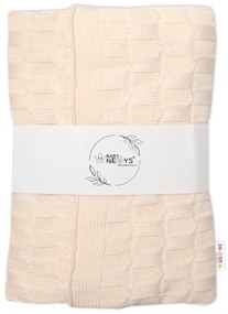 Baby Nellys Lux bumbac tricotat pătură, pătură CUB, 80 x 100 cm - ecru