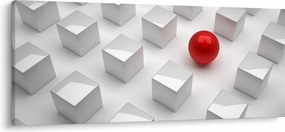 Tablou cu abstracție - cub cu bilă (120x50 cm)