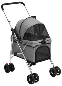 vidaXL Cărucior pliabil pentru câini gri 76x50x100 cm țesătură Oxford