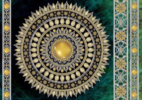 Fototapet - Mandala în verde (254x184 cm), în 8 de alte dimensiuni noi