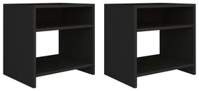 vidaXL Noptiere, 2 buc., negru, 40x30x40 cm, lemn prelucrat