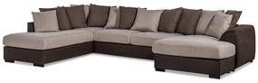 Colțar In Living 369Beige, Maro, 380x237x86cm, Picioare: Plastic