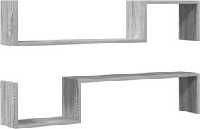 vidaXL Rafturi colț perete 2 buc sonoma gri 100x15x20cm lemn prelucrat