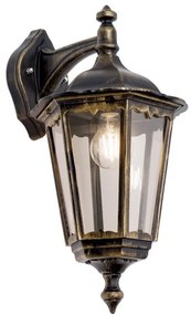 Aplica de perete exterior stil clasic IP43 Puchberg AL 11K/82571 schwarz-gold/rauch OR