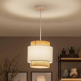 Brilagi - Lustră LED suspendată pe cablu CERIA 1xE27/40W/230V, diam. 30 cm, bej/alb