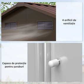 Outsunny Magazie de Grădină din Oțel cu Uși Glisante Duble 236x196x208 cm | Aosom Romania