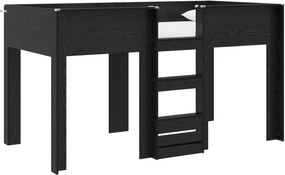 vidaXL Pat Etajat pentru Copii Stejar Negru 100 x 200 cm Lemn compozit