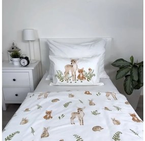 Lenjerie de pat din bumbac pentru patut FOREST ANIMALS alb Dimensiune lenjerie de pat: 40 x 60 cm | 100 x 135 cm