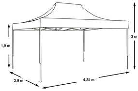 Pavilion pliant 2,9x4,25m-alb