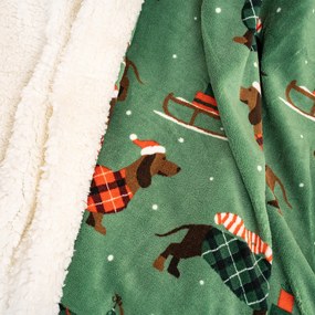 Pătură de Crăciun imitație blăniță 4Home Woof, 150 x 200 cm