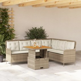 vidaXL Set canapele de grădină cu perne, 2 piese, bej, poliratan