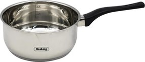 Cratita cu fund dublu Rosberg R51210E12K, 12 cm, Volum 0,6 L, Maner din bachelita, Otel inoxidabil