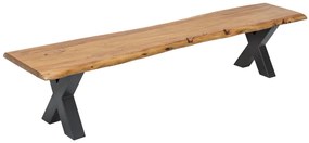 Banca MAMMUT 160 cm din lemn masiv de salcam cu picioare in X