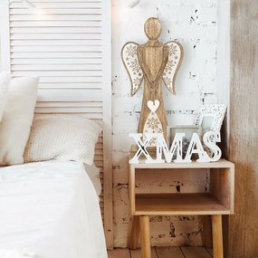 Decorațiune de Crăciun din lemn Orion Înger cuinimă , 45,5 cm