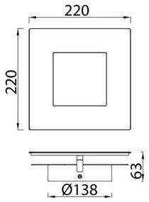 Aplica de perete LED design ambiental DALIA 22x22cm, corten/ auriu