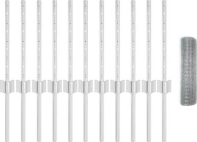 vidaXL Gard cu Stâlp Argintiu 0,4 x 25 m Oțel