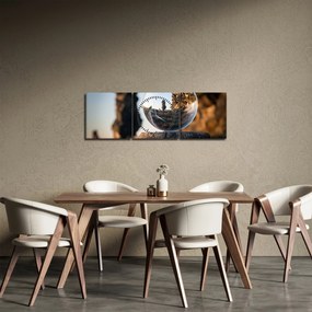 Tablou cu lupa și peisaj (cu ceas) (90x30 cm)