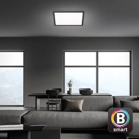 Briloner 7060-015 - Panou LED SLIM dimmabil, 22 W, 230 V, 42 x 42 cm, negru, Wi‑Fi Tuya + telecomandă