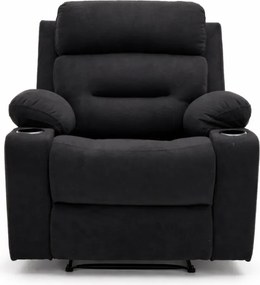 Fotoliu Masaj, Incalzire, Rabatabil, Sezut cu Arcuri Metalice, Suport Picioare extensibil, Chenille, Negru