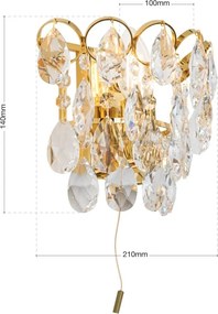 Aplica de perete cristal Swarovski KRISTALL KLASSISCH auriu