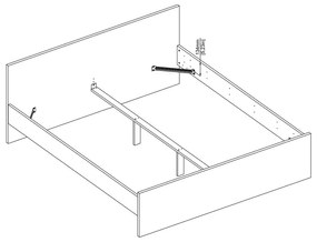 Pat matrimonial în culoare naturală cu aspect de lemn de stejar fără somieră 180x200 cm Naia – Tvilum