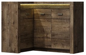 Comodă de colț Nadenas N15 O (Arin închis) (cu iluminat LED alb). 1104883