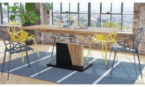 Măsuță de cafea pliabilă cu blat rabatabil NINO stejar/negru