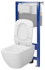 Set vas wc suspendat Virgo CleanOn cu capac soft close si rezervor incastrat C27 Aqua 50 pneumatic