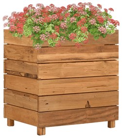 vidaXL Strat înălțat, 50x40x55 cm, lemn de tec reciclat și oțel