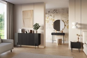 Masă de toaletă Malmi 100 cm - negru mat / picioare negre