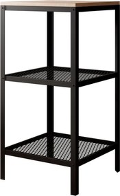 Raft metalic pentru carti, 40x80x40 cm, Rolin 2, ADRK Furniture (Culoare: Alb / Negru)