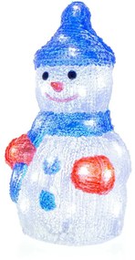 Retlux RXL 254 decor de Crăciun, om de zăpadă, acrilic, 30 de LED-uri, alb rece