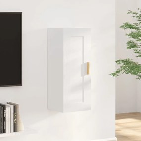 Dulap de perete, alb extralucios, 35x34x90 cm, lemn compozit Alb foarte lucios
