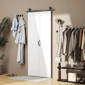 HOMCOM Ușă Pliabilă tip Carte cu Suprafață Vopsibilă 90x210 cm Alb | Aosom Romania