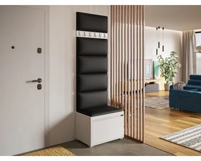 Mobilier pentru hol Kendora 60 (cu 6 buc panouri tapițate Pazara 60x30) (piele ecologică soft 011 (Negru). 1054012