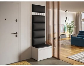Mobilier pentru hol Kendora 60 (cu 6 buc panouri tapițate Pazara 60x30) (piele ecologică soft 011 (Negru). Promo -17%. 1054012