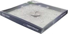 Resigilat: Ceas de perete Esperanza Geneva EHC004, 50 cm diametru, Elemente de cristal, Argintiu