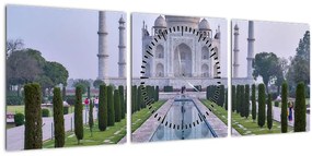 Tablou - Taj Mahal în răsăsrit de soare (cu ceas) (90x30 cm)