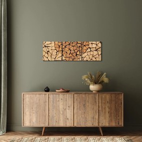 Tablou - Inima din lemn (cu ceas) (90x30 cm)