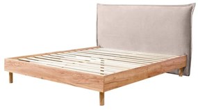 Pat matrimonial bej/natural cu somieră 160x200 cm Charlie – Bobochic Paris