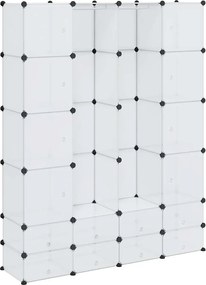 vidaXL Dulap modular cu 18 compartimente alb 37 x 146 x 180,5 cm