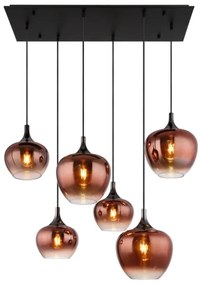 Globo 15548-6HG - Lustru suspendat MAXY pe cablu, 6xE27/40W/230V, finisaj cupru