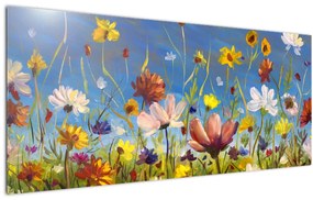 Tablou cu luncă înflorită (120x50 cm)