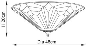 Endon 63935 - Plafonieră Tiffany ASTORIA, 2xE27/60W/230V, Ø 48 cm