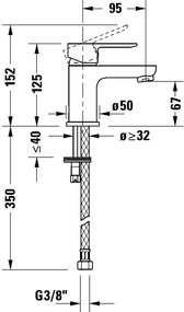 Duravit DC1013002010 - Baterie lavoar D-CODE, crom lucios