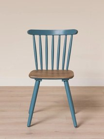 Scaun bleu din lemn de mango, "Paulin"