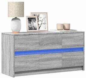 vidaXL Dulap TV cu LED, gri sonoma, 100x34x50 cm, lemn prelucrat