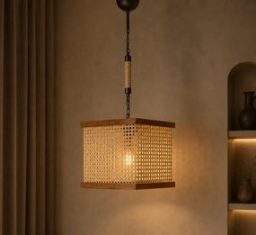 Lustra stil industrial lemn-metal,seria lx, homs,40056